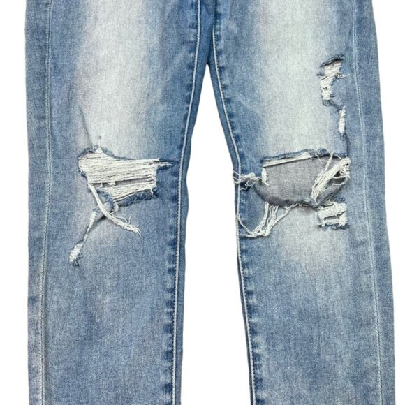 American Eagle Curvy Highest Rise Jegging Distressed Blue Light Wash Skinny Jean - Picture 2 of 8